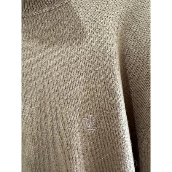 Lauren Ralph Lauren Beige Knit merino wool Turtleneck Pullover Sweater Size XL - Picture 2 of 8